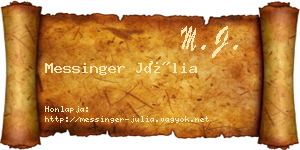 Messinger Júlia névjegykártya